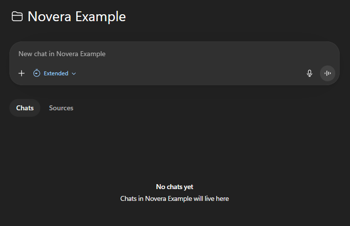 Inside a ChatGPT project called Novera Example