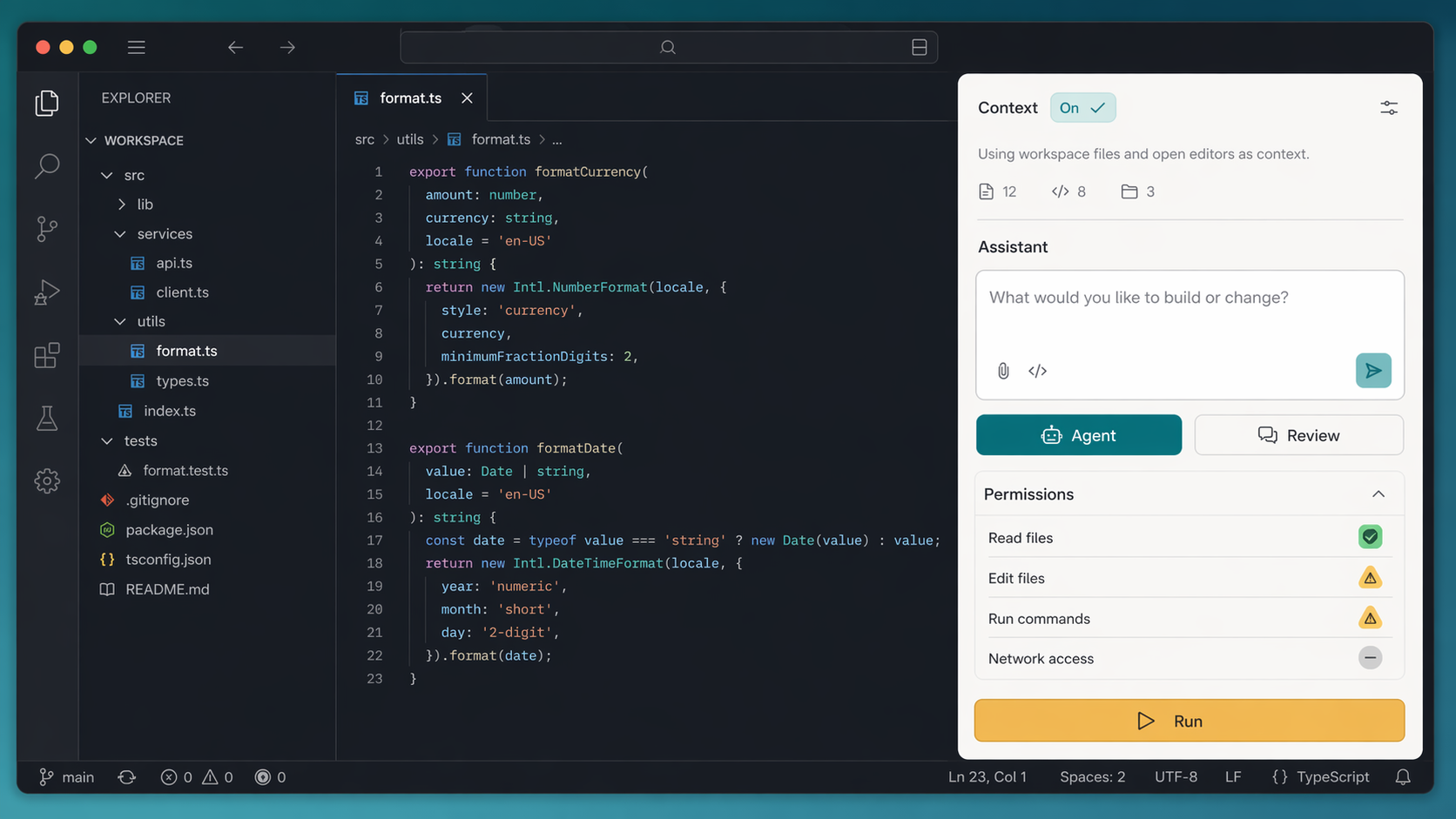 AI-generated mockup of a coding assistant sidebar next to a code editor